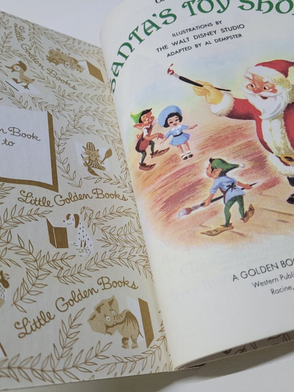 Walt Disney's Santa's Toy Shop Little Golden Book Hardcover Christmas Book - Picture 2 of 4